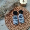 Boho black and white Dangles
