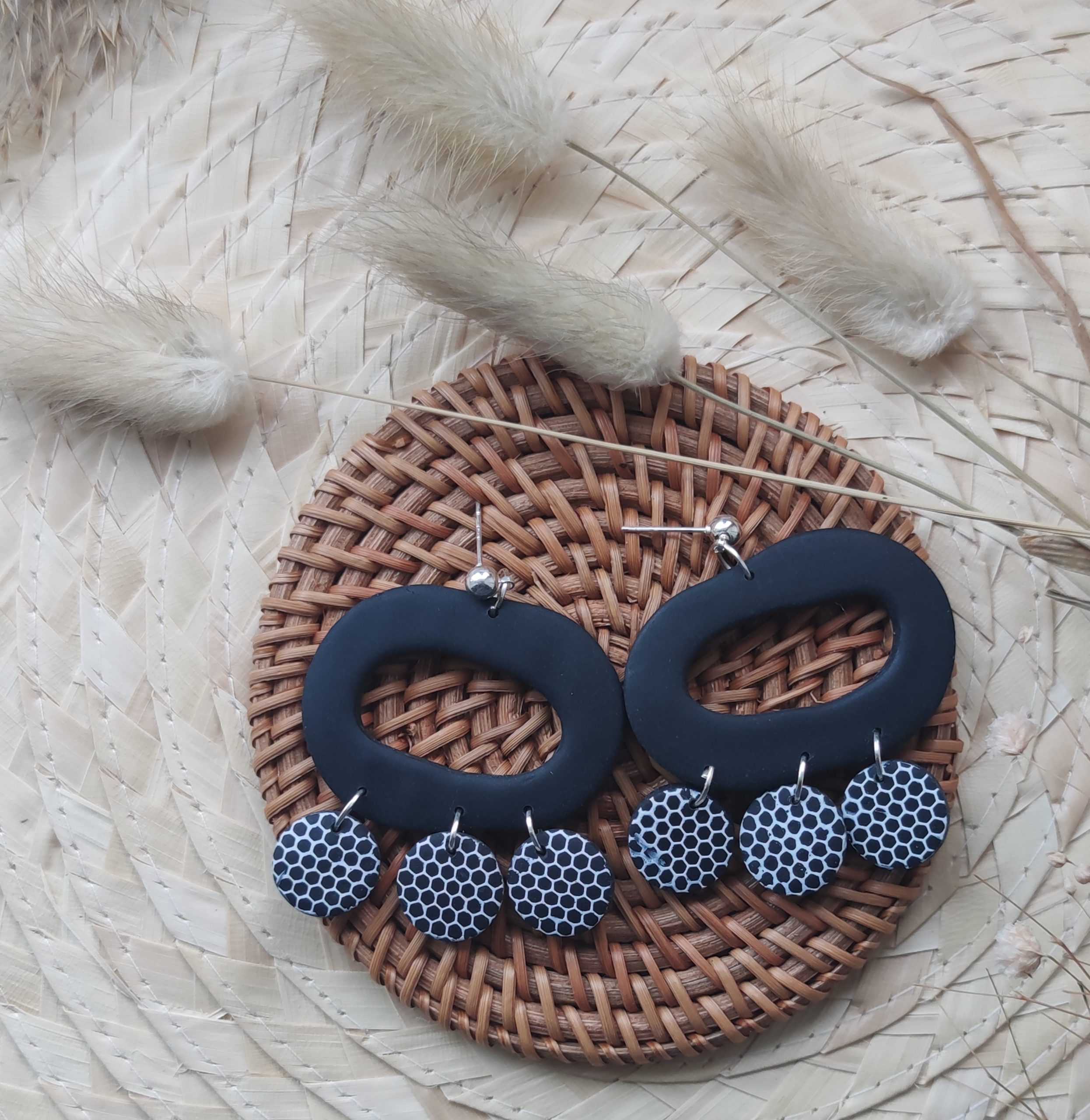 Geometric Polka dot dangles