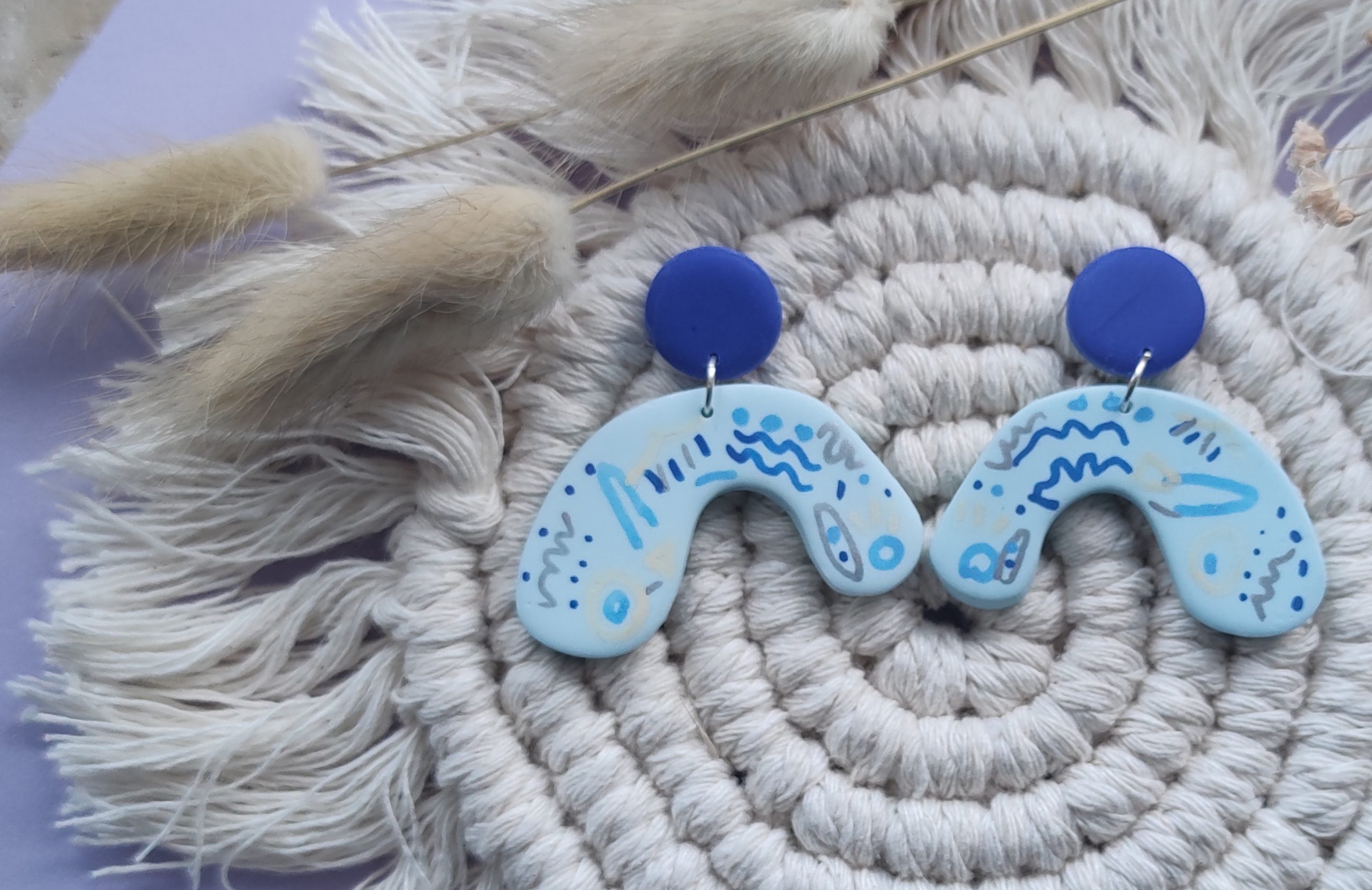 Blue Modern C Dangles