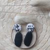 Terrazzo Dangles.Black and White