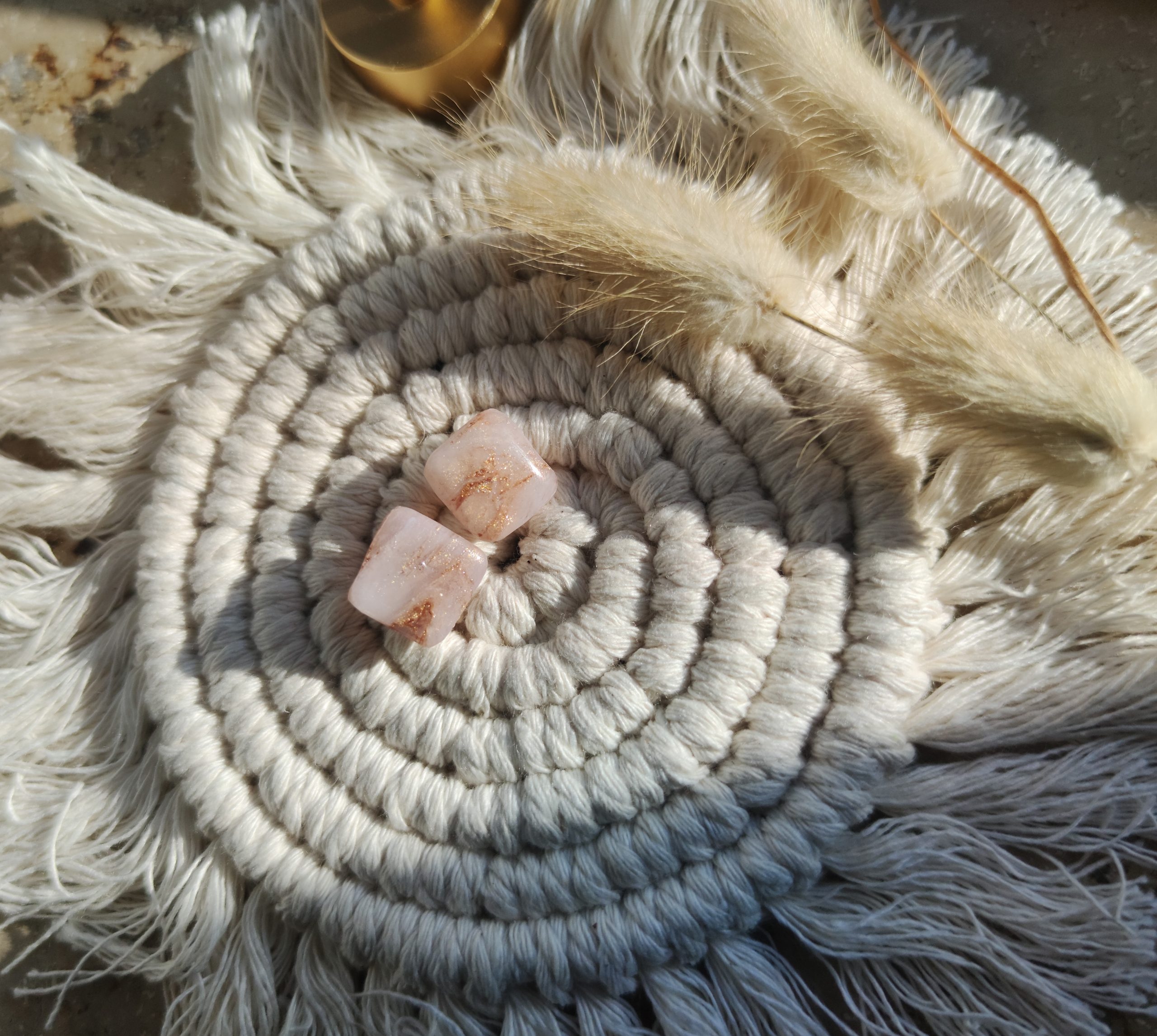 White Gold Marble studs